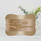 50e verjaardag uitnodiging edelegant goud (Staand voorkant)