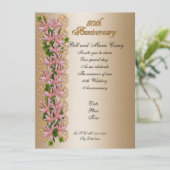 50e verjaardag uitnodiging elegant floral (Staand voorkant)