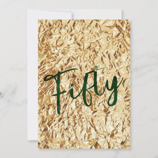 50e Verjaardag Uitnodiging Emerald Groen en Goud (Achterkant)