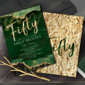 50e Verjaardag Uitnodiging Emerald Groen en Goud