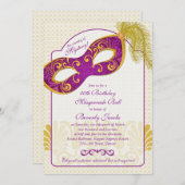 50e verjaardag uitnodiging | gemaskerde bal (Voorkant / Achterkant)