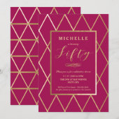 50e verjaardag uitnodiging - Gold, legant, Trendy (Voorkant / Achterkant)