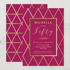 50e verjaardag uitnodiging - Gold, legant, Trendy