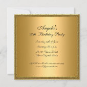 50e verjaardag Uitnodiging Gold Vijftigste (Achterkant)