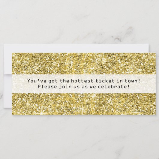 50e verjaardag Uitnodiging Golden Ticket (Achterkant)