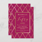 50e verjaardag uitnodiging - goud, elegant, trendy (Voorkant / Achterkant)