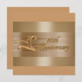 50e verjaardag uitnodiging goud rood (Voorkant / Achterkant)