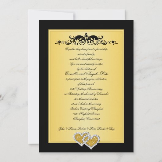 50e verjaardag Uitnodiging Joined Hearts II (Achterkant)