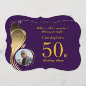 50e, Verjaardag Uitnodiging Man Elke leeftijd, Fot (Voorkant / Achterkant)