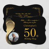 50e, Verjaardag Uitnodiging Man Elke leeftijd, Fot (Voorkant / Achterkant)