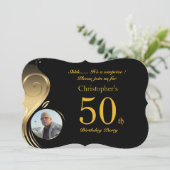 50e, Verjaardag Uitnodiging Man Elke leeftijd, Fot (Staand voorkant)