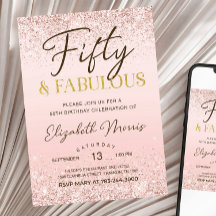 50e Verjaardag Uitnodiging Printable Roos Gold Fif