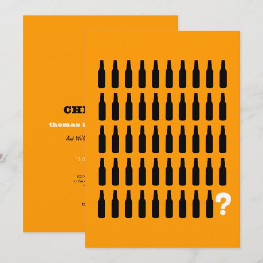 50e verjaardag uitnodiging - Proost! (Voorkant / Achterkant)