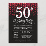 50e verjaardag uitnodiging Red Glitter<br><div class="desc">50th Birthday Invitation met Red String Lights met Red Glitter Background. Rode verjaardag. Volwassen verjaardag. Mannen of vrouwen uitgenodigd. 13e 15e 16e 18e 21e 30e 40e 50e 60e 70e 90e 100e, elke leeftijd. Voor verdere aanpassing, te klikken gelieve de knoop "van de Aanpassing het"en ons ontwerphulpmiddel te gebruiken om deze...</div>