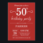 50e verjaardag uitnodiging rood<br><div class="desc">50e verjaardag uitnodiging met rode achtergrond. Verjaardag voor volwassenen. Mannen of vrouwen Bday Uitnodigen. 13e 15e 16e 18e 20e 21e 30e 40e 50e 60e 70e 80e 90e 100e,  elke leeftijd. Voor verdere aanpassing klikt u op de knop "Aanpassen" en gebruikt u onze ontwerptool om deze sjabloon te wijzigen.</div>