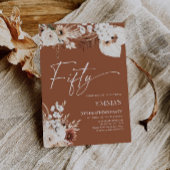 50e Verjaardag Uitnodiging Terracotta Boho Pampas