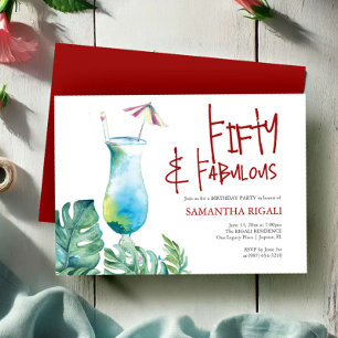 50e verjaardag uitnodiging Tropische Cocktail