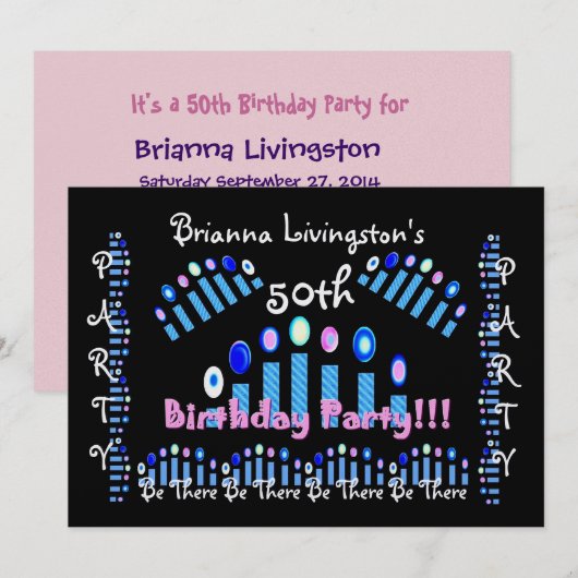 50e verjaardag Uitnodiging van de Partij van de Aa (Voorkant / Achterkant)