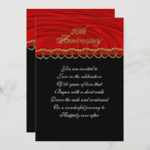 50e verjaardag uitnodiging van partij rood, zwart, (Voorkant / Achterkant)