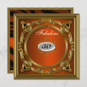 50e verjaardag Uitnodiging Veertiende (Voorkant / Achterkant)