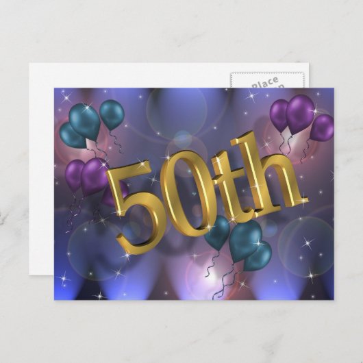 50e verjaardag uitnodiging viering (Voorkant / Achterkant)