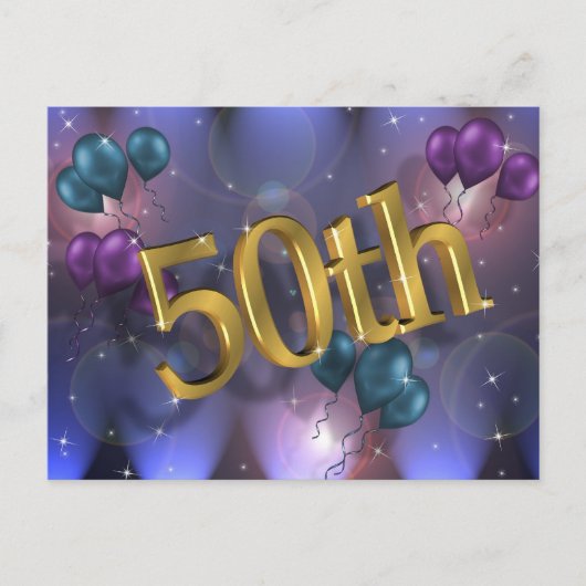 50e verjaardag uitnodiging viering briefkaart (Voorkant)