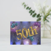 50e verjaardag uitnodiging viering briefkaart (Staand voorkant)