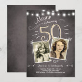 50e verjaardag uitnodiging Vintage 50 jaar (Voorkant / Achterkant)