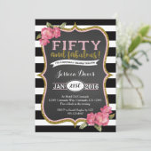 50e verjaardag Uitnodiging volwassen 50e uitnodigi (Staand voorkant)