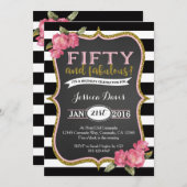 50e verjaardag Uitnodiging volwassen 50e uitnodigi (Voorkant / Achterkant)