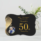 50e, Verjaardag Uitnodiging Vrouw Elke leeftijd, F (Staand voorkant)