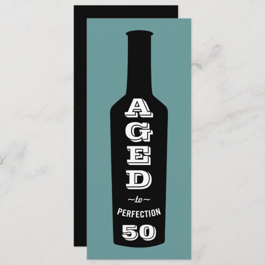 50e verjaardag Uitnodiging Wijn verouderd tot perf (Voorkant / Achterkant)
