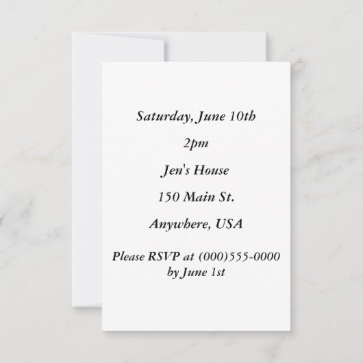 "50e verjaardag" Uitnodigingen (Achterkant)