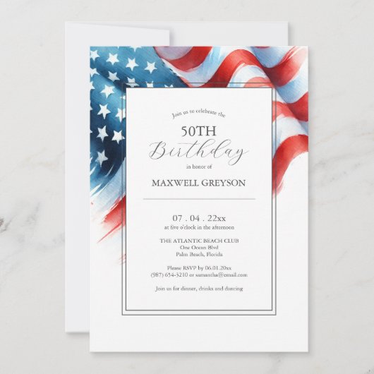50e verjaardag Uitnodigingen am (Voorkant)