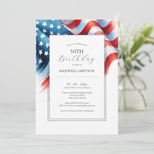 50e verjaardag Uitnodigingen am (Staand voorkant)