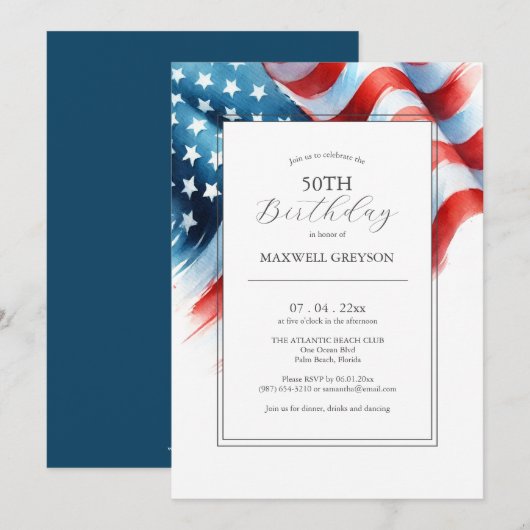 50e verjaardag Uitnodigingen am (Voorkant / Achterkant)