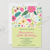 50e verjaardag uitnodigingen Bloemen Eenvoudig Kle (Voorkant)