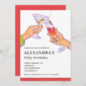 50e verjaardag uitnodigingen Cocktail Fun Party (Voorkant / Achterkant)