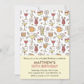 50e verjaardag uitnodigingen Cocktail Pattern (Voorkant)