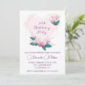 50e verjaardag uitnodigingen Elegant Boho roze (Staand voorkant)