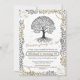 50e verjaardag uitnodigingen: Forever young op 50, Kaart