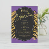 50e verjaardag Uitnodigingen Glitter Glamor (Staand voorkant)