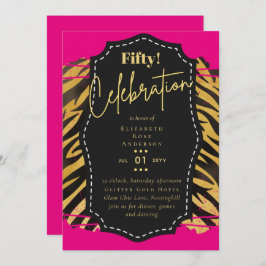 50e verjaardag Uitnodigingen Glitter Glamor