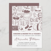 50e verjaardag uitnodigingen Mannen Beer  (Voorkant / Achterkant)