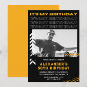 50e verjaardag uitnodigingen Mannen Fotospray verf (Voorkant / Achterkant)