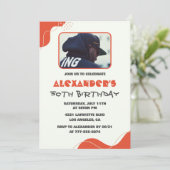 50e verjaardag uitnodigingen Mannen Rood Eenvoudig (Staand voorkant)