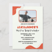 50e verjaardag uitnodigingen Mannen Rood Eenvoudig (Voorkant)