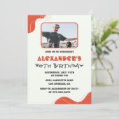 50e verjaardag uitnodigingen Mannen Rood Eenvoudig (Staand voorkant)