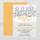 50e verjaardag uitnodigingen Save the date Diner (Voorkant / Achterkant)