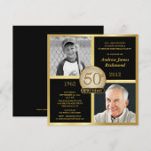 50e verjaardag uitnodigingen Toen & Nu 2 foto's (Voorkant / Achterkant)